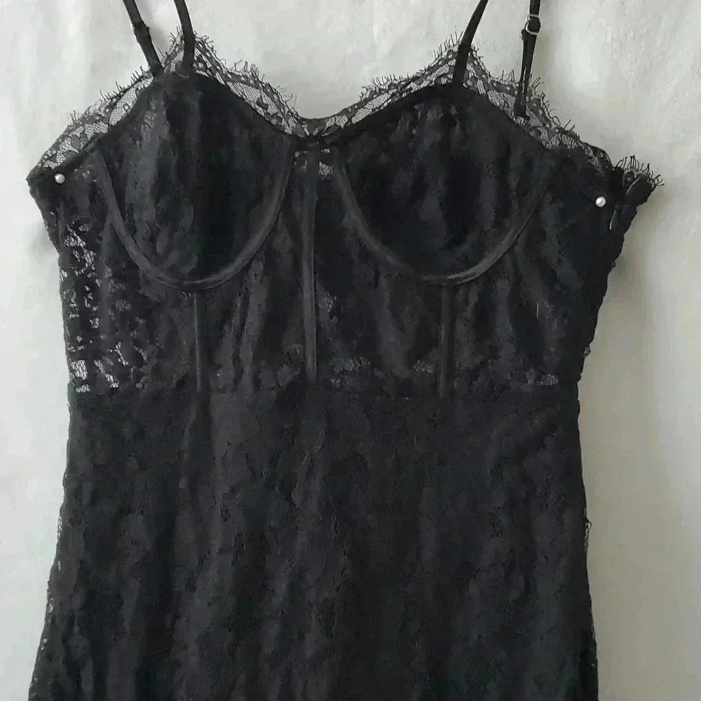 💥F21 Black long lace dress